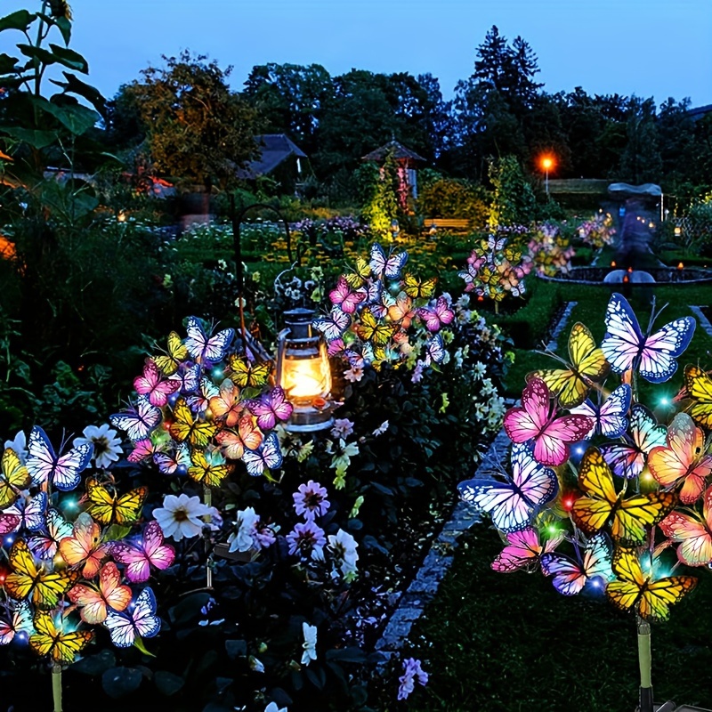 Outdoor Lighting Traditional - Солнечные светодиодные садовые фонари-бабочки, водонепроницаемые красочные