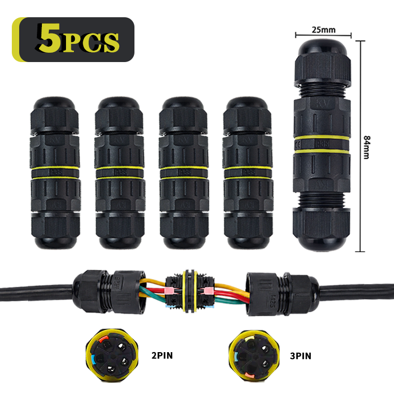Outdoor Lighting Connectors - 5 шт. Водонепроницаемые быстроразъемные соединители IP68,