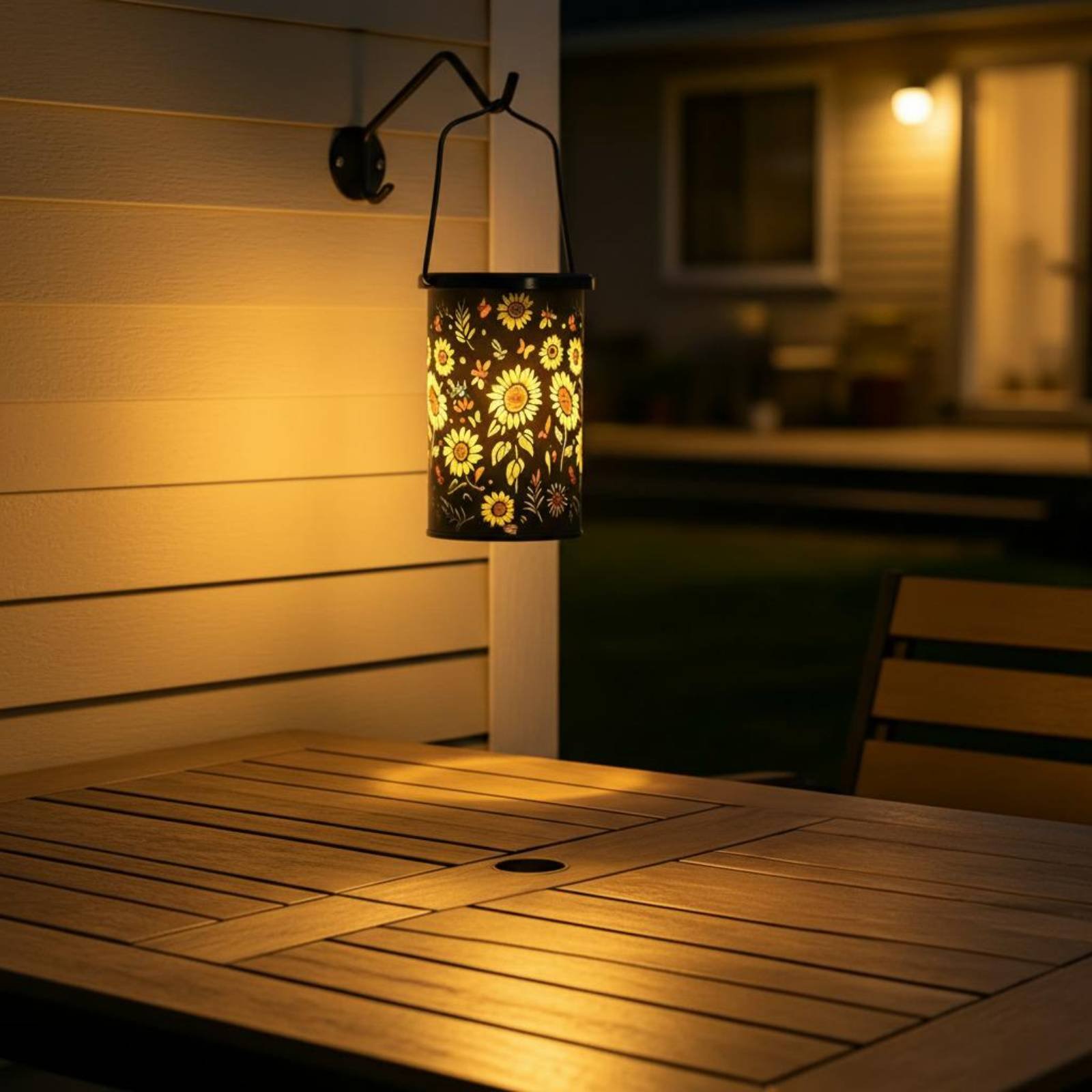 Hanging Outdoor Lighting - Солнечный фонарь с цветочным узором в