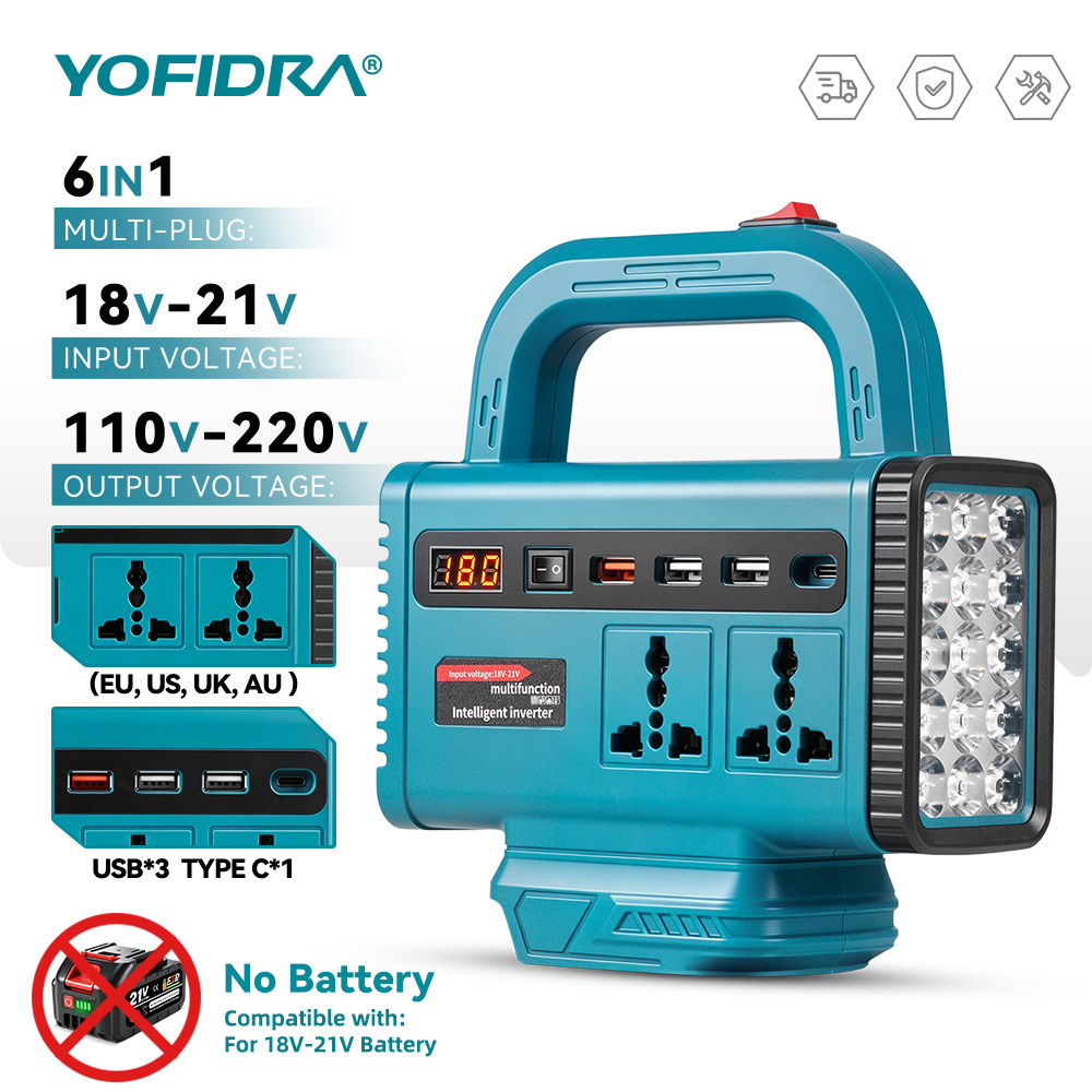 Outdoor Lighting Bollards - Портативный инвертор YOFIDRA 220В для экстренного