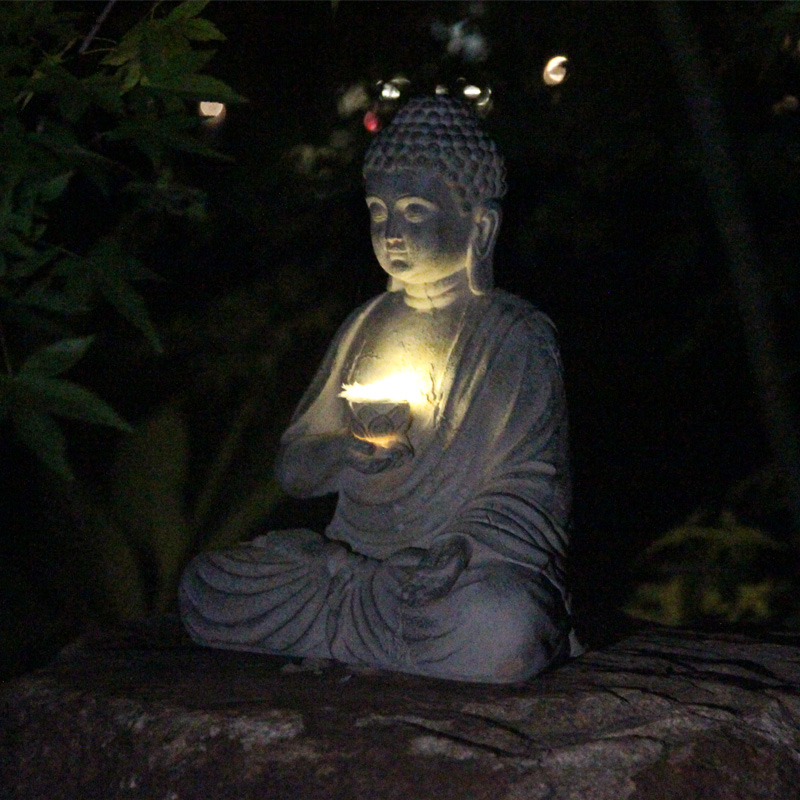 Смола Солнечная Статуя Будды С – обзор и цена Outdoor Lighting Traditional